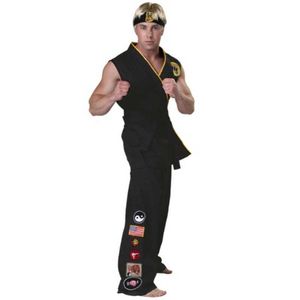 zırh cosplay toptan satış-Anime Cosplay KOF Kostümleri Kobra Kai Val Armor Karate Taekwondo Giyim Adam Gladyatör Rol Oynamak Y0913