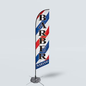 shop flaggen und banner großhandel-Custom Promotion Barber Shop Beach Feder Flagge g Gestrickte Polyester Swooper Banner Digitaldruck