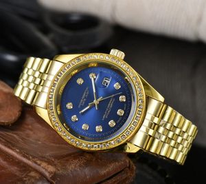 Top Marka Luksusowy Zegarek Mężczyźni Kalendarz Designer Diamenty Ring Zegarki Hurtownie Wysokiej Jakości Kobiety Sukienka Rose Gold Clock Reloj Mujer