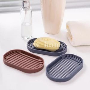 kunststoffabläufe großhandel-Badezimmer Kunststoff flexible Seifenschalen Speicherhalter Seifenkiste Platten Tablett Drain Bad Tools