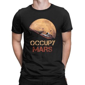 camisas de novidade 4xl venda por atacado-Homens camisetas As mulheres dos homens ocupam Mars SpaceX Starman T Shirt Planeta Pure Algodão Roupas Novidade Redondo T shirt xL XL