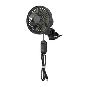 usb powered fan для автомобиля оптовых-Электрические вентиляторы Автомобильный воздушный вент Установлен USB вентилятор градусов колебания скорость со светодиодным светом для седана внедорожника