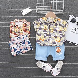 Wholesale baby boys denim sets for sale - Group buy Clothing Sets Summer Baby Boys Fashion Clothes Toddler Girls Cartoon Bear Fully Print Shirt denim Shorts Kids Outfits Casual