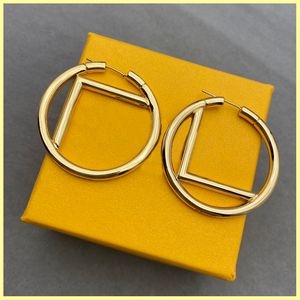 women hoop earrings toptan satış-Moda Altın Hoop Küpe Kadınlar Için Tasarımcı Küpe Mektuplar F Küpe Parti Düğün Severler Hediye Nişan Takı Gelin için R