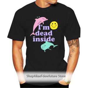 pantalones cortos de delfines hombres al por mayor-Camisetas para hombre Dolphin Im Dead Dentro Sunshine T Shirt Hombres Mujeres Dibujos Animados Casual Casual O Cuello Broycloth