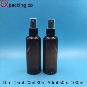 50 st ml Brown plast Parfym Spray Tomma flaskor Kina Liten behållare Gratis frakt Travel Flytande Atomizer Packaging High Qualtit