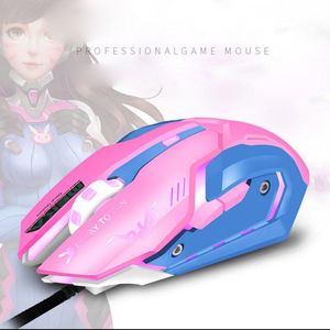 Wholesale pink laptop computers for sale - Group buy Mice Pink Buttons DPI Adjustable Gamer Wired Ergonomic LED Optical USB Computer Mouse For PC Laptop Notebook