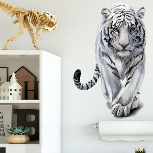 ingrosso tigre murale-Adesivi murali pz Ferocious Tiger Decorativi per bambini Camera da letto Bedroom Bedroom Creative PVC Art Art Decalcomanie Decorazione