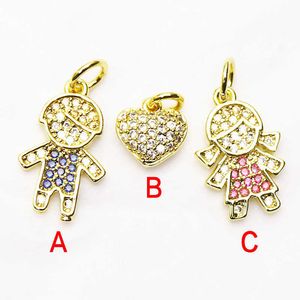 20 Zirconia Boy girl necklace Charms Pendant jewelry Necklace pendant fashion jewelry women accessories Jewelry charms G0927
