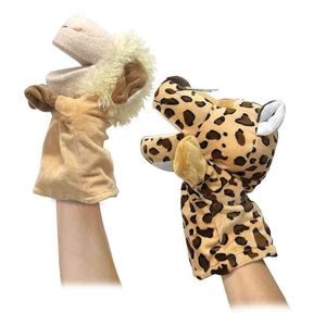 Handfinger marionett kawaii djur plysch pedagogiska baby leksaker lejon elefant kanin apa giraff tiger mjuk leksak fylld docka