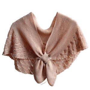 Wholesale poncho capes women resale online - Scarves GC Women Spring Crochet Shawl Wrap Knitted Fish Scales Solid Color Fake Collar Poncho Tie Knot Front Vintage Cape Scarf