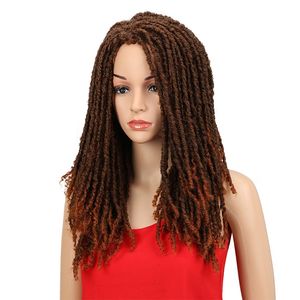22 inch synthetische pruiken voor zwarte vrouwen haak vlechten twist jumbo dread faux locs kapsel lange afro bruin haar