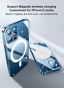 carregador sem fio do mini do iphone 12 venda por atacado-Caso de telefone celular Proteção Caso Magsafe para iPhone Mini Pro Pro Max Suporte Magnético Carregador de Carregador Magsafe