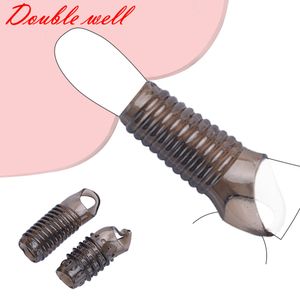 Wholesale anal multi plug resale online - Multi Functional Dildo Girth Enhancer Silicone Penis Ring Adults Sex Toy for Men Vagina Condom Ribbed Anal Butt Plug Dick Sleeve