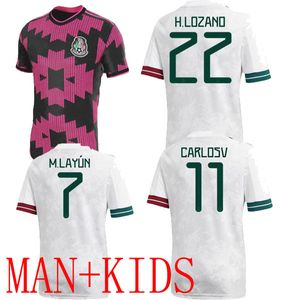 2021 Mexiko fotbollströja hem h lozano away sd raul j m corona chicharito special rosa spelare version män barn landslag fotbollskjorta