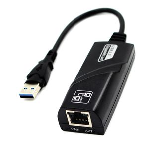 placa de áudio de rede venda por atacado-Conectores de Cabos de Áudio USB3 para Cabo de placa de rede adaptador de LAN RJ45 para MacBook Win7 QJY99 USB