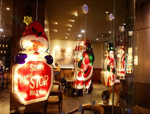 Wholesale windows showcase resale online - Christmas Decoration Lighted Window Hanging Decor Xmas Lights with Suction Cup Hook for Festival Party Showcase GWF11688
