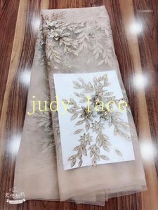 Tkaniny haft liść wzór trójwymiarowy kwiat perłowy diament chiński styl wysokiej jakości używany w sukni ślubnej Fashion1
