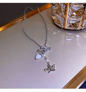 kalp düğüm kolye toptan satış-Gümüş Sonsuz Infinity Aşk Kalp Kolye Yay Düğüm Kolye Kolye Moda Takı