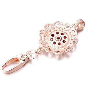 ingrosso bottoni di rosa di metallo-Snap Jewelry mm Metal Rose Bull Gold Pulsante Snap Keychains Portachiavi Poggiatesta per le donne GI JLLOFE