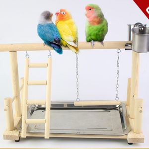Wholesale bird gym stand for sale - Group buy Other Bird Supplies Pet Frame Wood Play Stand And Tray Station Parrots Playground Perch Gym Training Comfortable Toy WJ51230