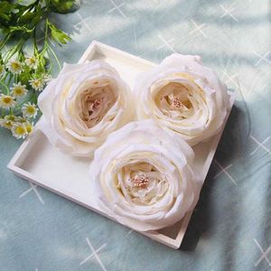 Dekorativa Blommor Kransar st Ivory Artificial Big Head Angel Roses Silk Fake För Bröllop Buketter Centerpiece Decor
