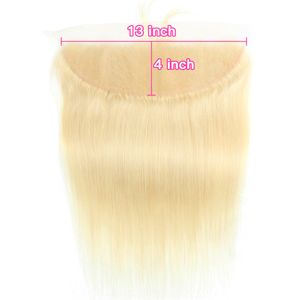 Brazilian Hair x4 Free Part Blonde Lace Frontal Closure Straight Human Hair Inch Honey Color