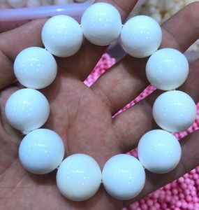 Bangle Natural mm White Coral Round Gemstone Beads Armband