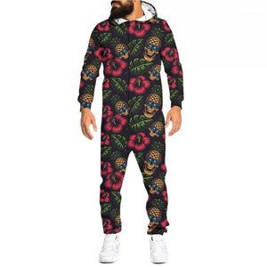 Wholesale casual at home outfits for sale - Group buy Men s Tracksuits Long Sleeved Jumpsuits d Floral Flower Skulls Novelty Horror Gothic Style Casual Suitable Home Clothing OGKB