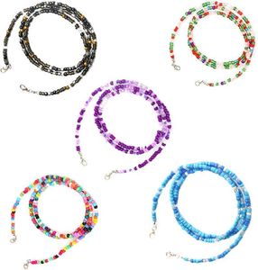 brillenketten mit clips großhandel-Ketten Trendy stücke Maske Halskette Halter Brille Für Frauen Strap Perlen Lanyard mit Clips