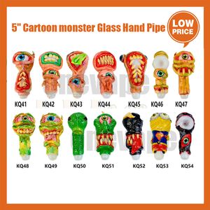 5 quot Tobacco Big Eye Monster Plexiglas Tobacco Pipe Heat Resistant Borosilicate Glass Pipe Smoking Hand Pipe D Evil Monster Face Character Bong