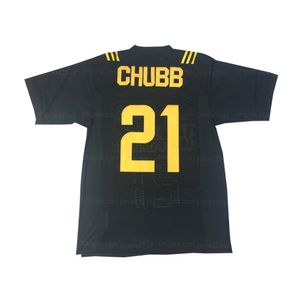 nick black. venda por atacado-Custom Nick Chubb High School Football Jersey Bordado Costurado Black Qualquer Número Número Tamanho S XL Jerseys Top Quality