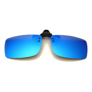 Solglasögon Clip på Flip Up Polariserad lins för receptglasögon Män Kvinnor Kvadratkörning Night Vision UV skydd