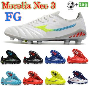 Najnowszy Mens Morelia Neo Beta Japonia FG Soccer Cleats Men Shoes Trzyosobowy Biały Szary Czerwony Czarny Multi Volt Blue Jade Sneakers