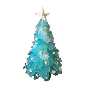 Juldekorationer Sea Tree Starfish Blue Color System Princess Ornament Små tema Xmas Desktop Decor Gift for Girls TB Sale