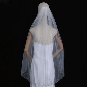 Wholesale sparkling veils for sale - Group buy Bridal Veils Tier Wedding Veil With Comb Sparkling Rhinestones Adornment Short Fingertip Length Cut Edge Tulle