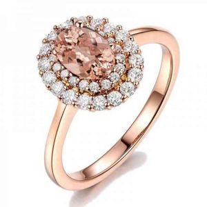 Size Brand New Drop Shipping High Quality Silver rose Gold Fill Oval Champagne Aaa Cubic Zirconia Wedding Band Ring