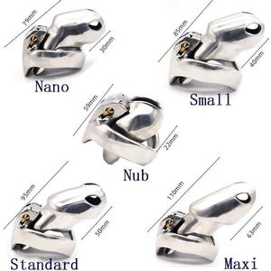 5 Size Stainless Steel HT V4 Penis Cage Lockable Penis Lock Cock Cage Penis Metal Cock Ring Chastity Cage Sex Toys For Men S0824