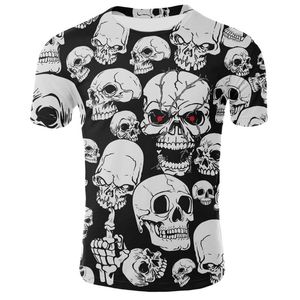 yuvarlak kayalar toptan satış-Erkek T Shirt Yaz Klasik D Baskı Kafatası Baskı T shirt Moda Sokak Hip Hop Kaya Üst Yuvarlak Boyun Boyutu XXS XL