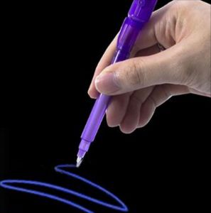 Duża głowa Luminous Light Pen Magic Purple w UV Czarne światło Combo Rysunek Niewidzialny atrament Pen Learning Edukacja Zabawki dla dziecka S2