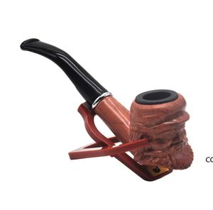 eski duman boruları toptan satış-Klasik Sakal Yaşlı Adam Ahşap Yapılan Sigara Boru Seti Kuru Herb Tütün Brülör Borular mm Smok Küvet Aksesuarları Cihazı DHF11024