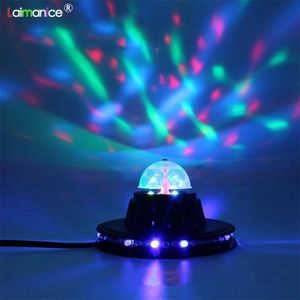 mini rotierende discokugel großhandel-Effekte AC85 V LED Bühnenlampe Mini Auto rotierender Kristall Disco Ball Magie Bunte Beleuchtung Effekt für Party DJ Bar Pub