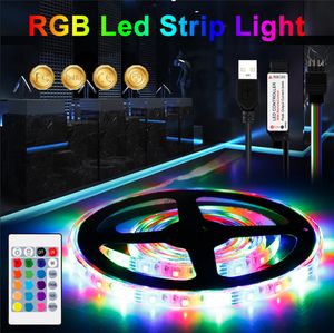 RGB LED Strip Light DC V M M M M M Waterproof RGBW Strips Lights Flexible Ribbon Indoor Bedroom TV Backlight Lighting