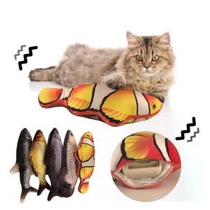 электронная подушка оптовых-Toys Cat Didihou Электронная игрушка в форме рыб Смешные интерактивные кусающие головоломки котенка подушка