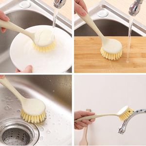 saubere hausreinigung großhandel-Langer Griff Reinigungsbürste Trush Schüssel Waschhaus Küche Badezimmer Badewanne Sauberes Werkzeug RRE12182