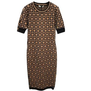 Wholesale Street Style Dresses Women Classic Letter Pattern Knit Dress Spring Summer Woman Lady Sexy Clothing