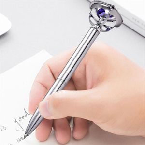Wholesale model ballpoint pen resale online - Ballpoint Pens High Quality Crystal Diamond Hat Model Business Office School Stationery Pen Financial Ball Point