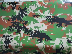 Premium Digital Black Green Camouflage Vinyl Auto Wrap Sticker Film Sheet Air Channel Release Technology Zelfklevend