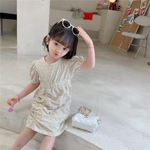 boyun deliği cüppe toptan satış-Ins Kore Çocuk Kız Elbise Çocuk Leopar Prenses Yaz Butik Çocuk Giyim