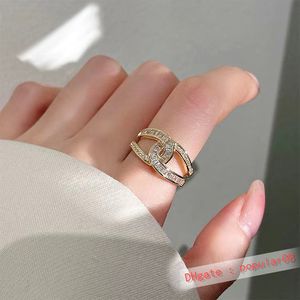 Mode ontwerpers ringen licht luxurys liefde ring charm designer dames jood klassieke hoge kwaliteit volledige diamant open ring vrouwen geschenken doos